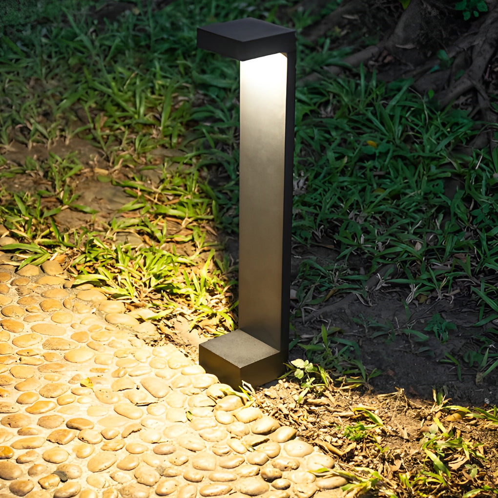 I-Shaped Waterproof Aluminum LED Black Modern Outdoor Pathway Lights