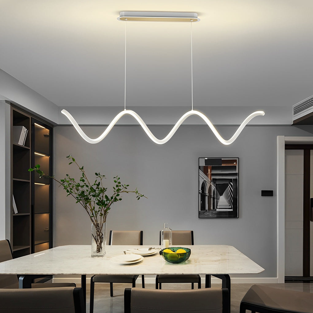 Wave Minimalist Three Step Dimming LED Stepless Dimming Modern Chandelier - Dazuma