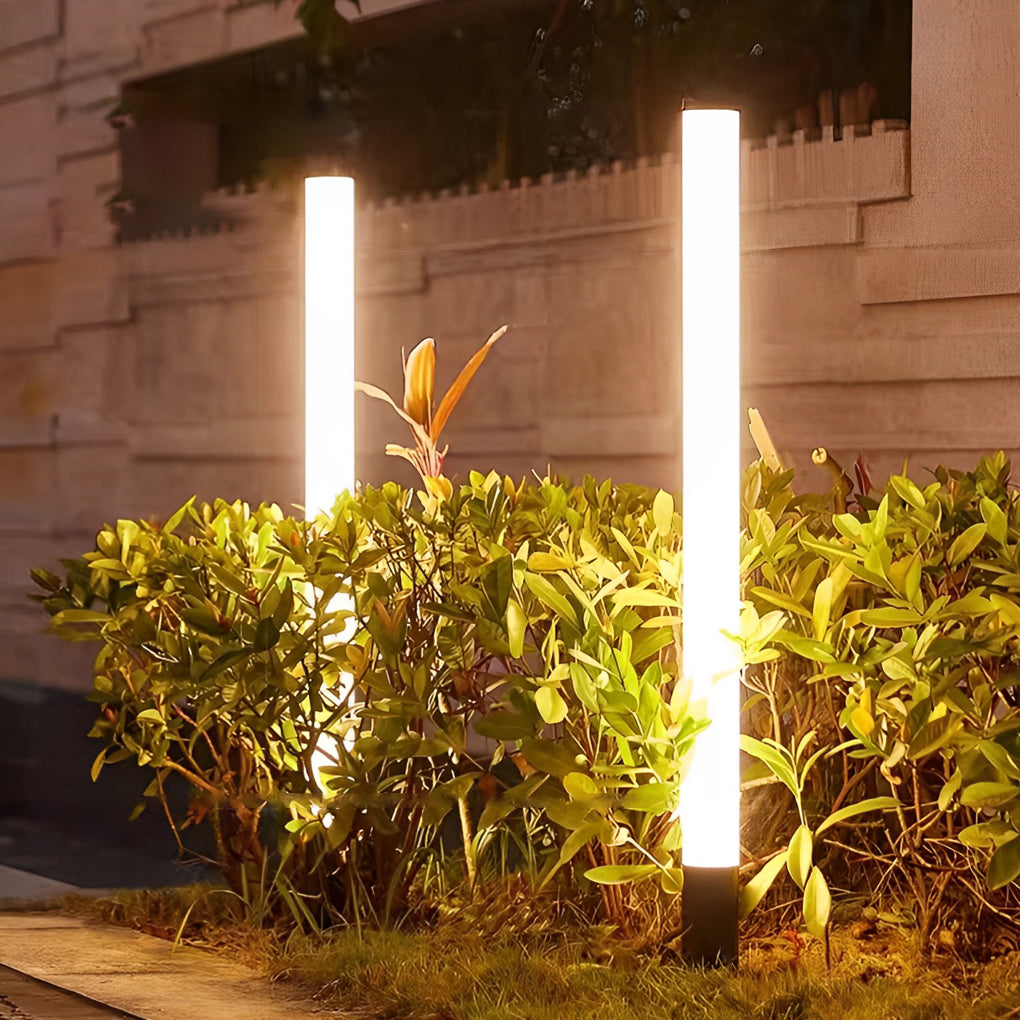 Cylindrical Acrylic Waterproof LED Black Modern Outdoor Lawn Lights