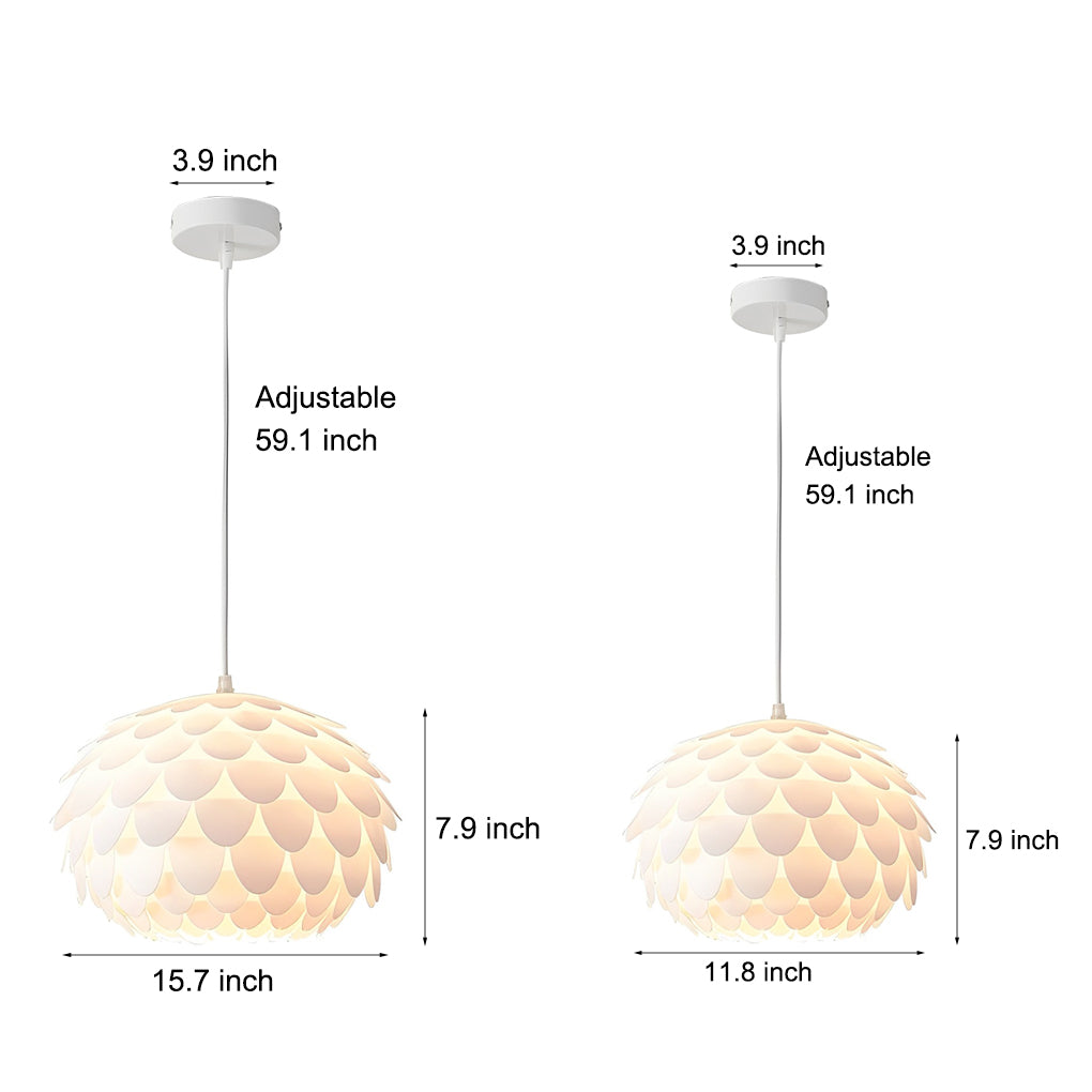 Round Fish Scales Three Step Dimming LED White Modern Pendant Lights