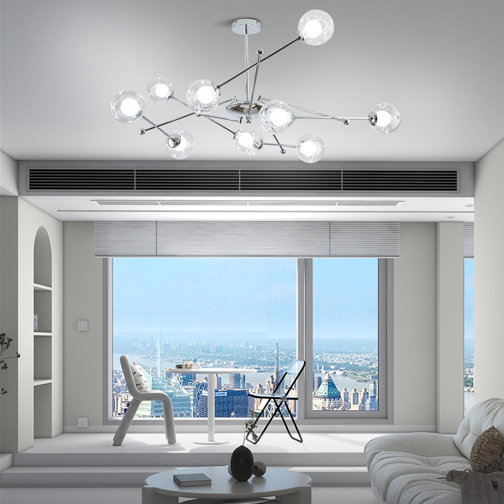 Minimalist Three Step Dimming Glass Globe American Style Chandelier - Dazuma