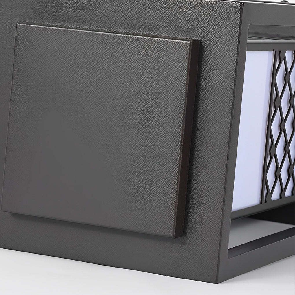 Retro Black LED Solar Lawn Lamp Patterned Pathway Lights for Outdoors