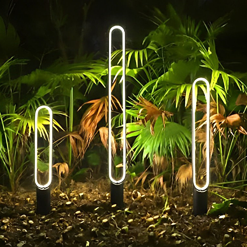 Waterproof Long Strip Aluminum LED Black Modern Solar Pathway Lights - Dazuma