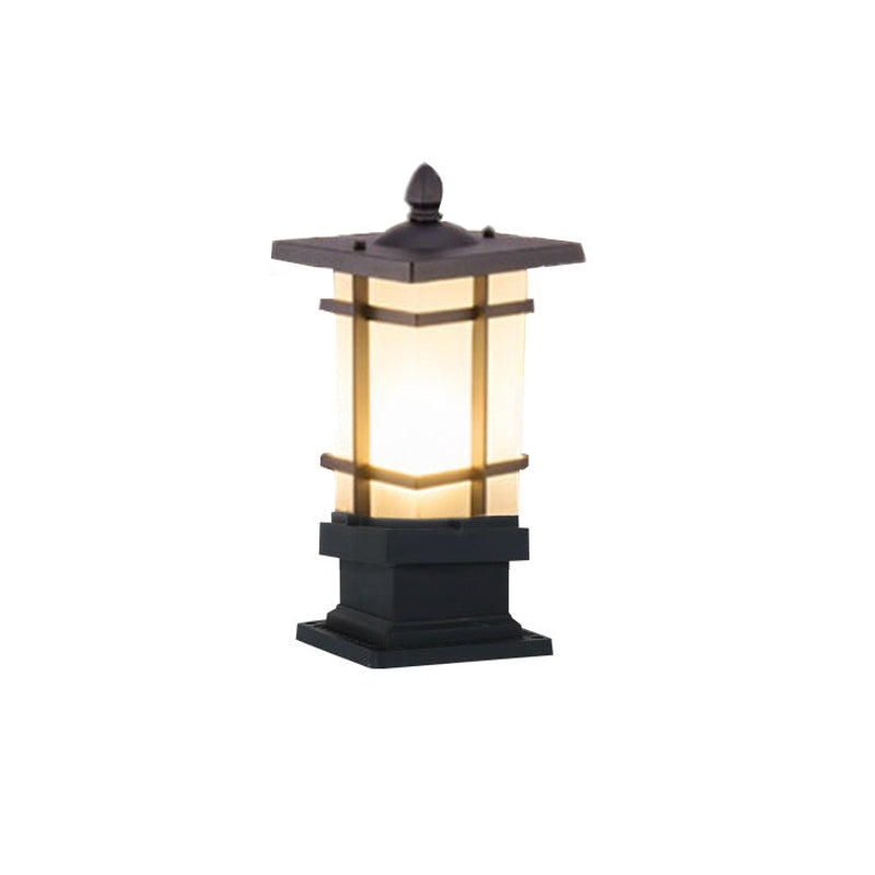 Vintage Pavilion Black Bollard Lights Retro Outdoor Pathway Lamp