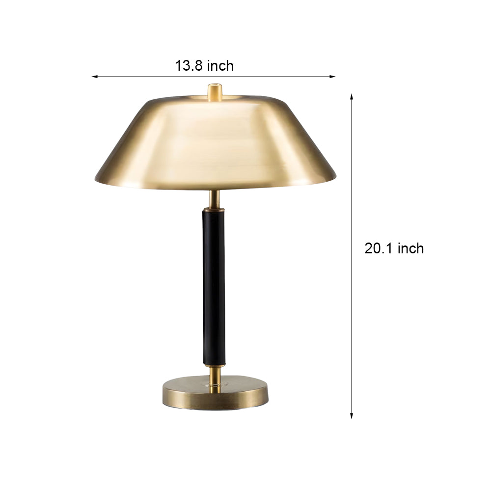 Modern Black Metal and Brass Table Lamp for Living Room