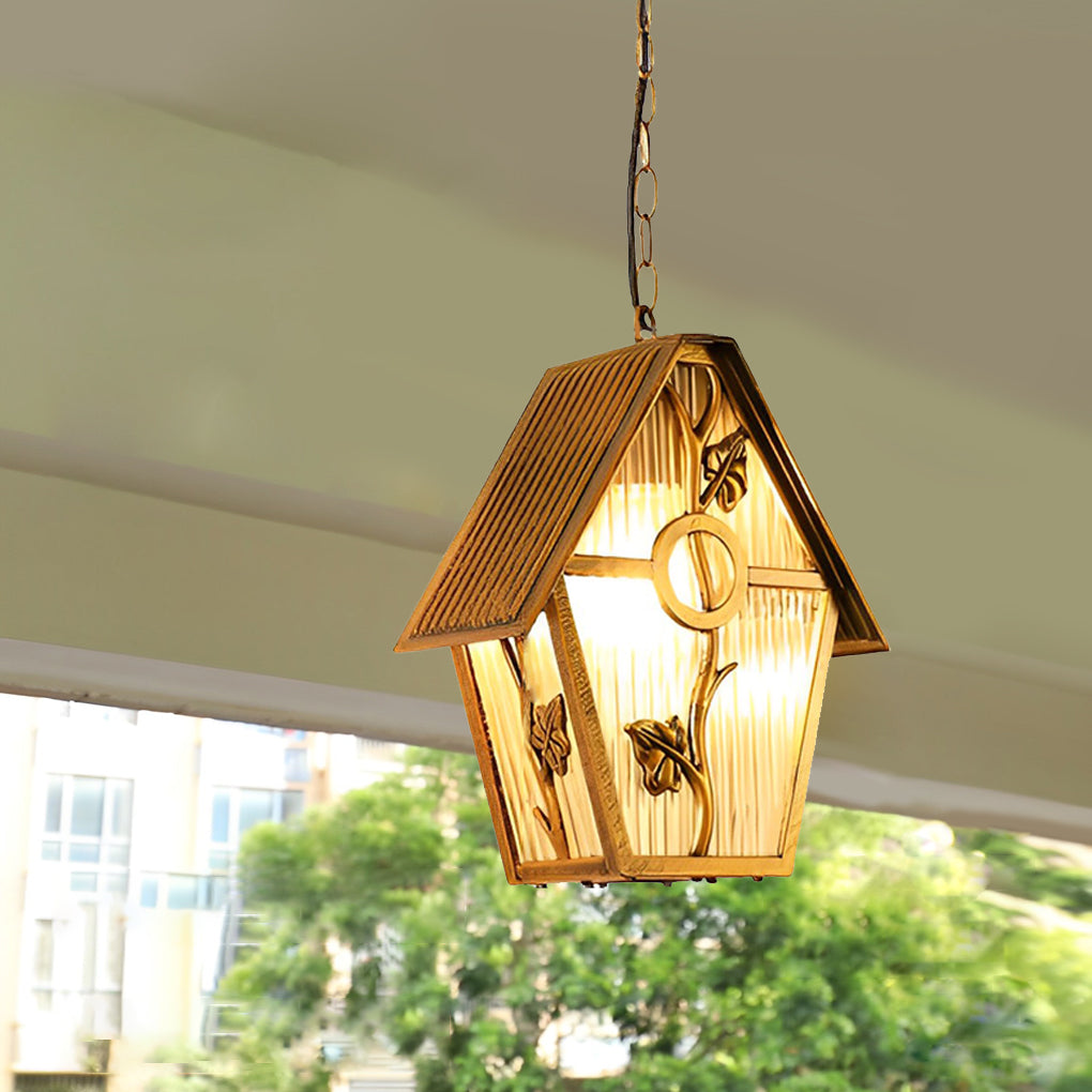 Creative Cabin Glass Waterproof American Style Outdoor Chandelier Lamp - Dazuma