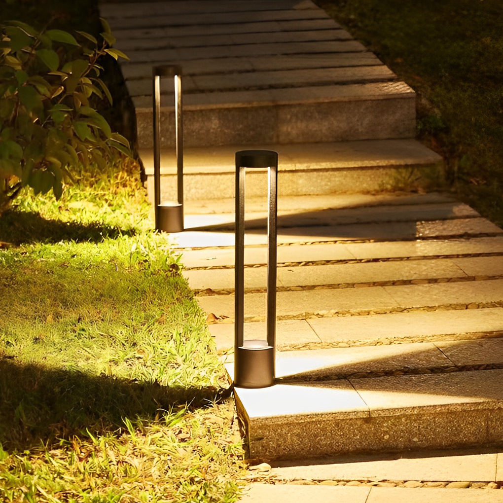 Round Waterproof IP65 LED Aluminum Black Modern Outdoor Pathway Lights - Dazuma