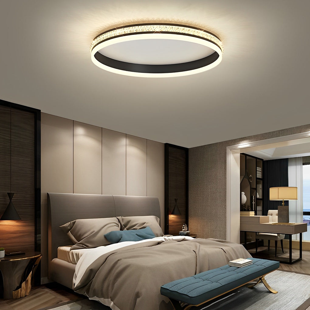 Round Square Stepless Dimming with Remote Modern Ceiling Light Fixture - Dazuma