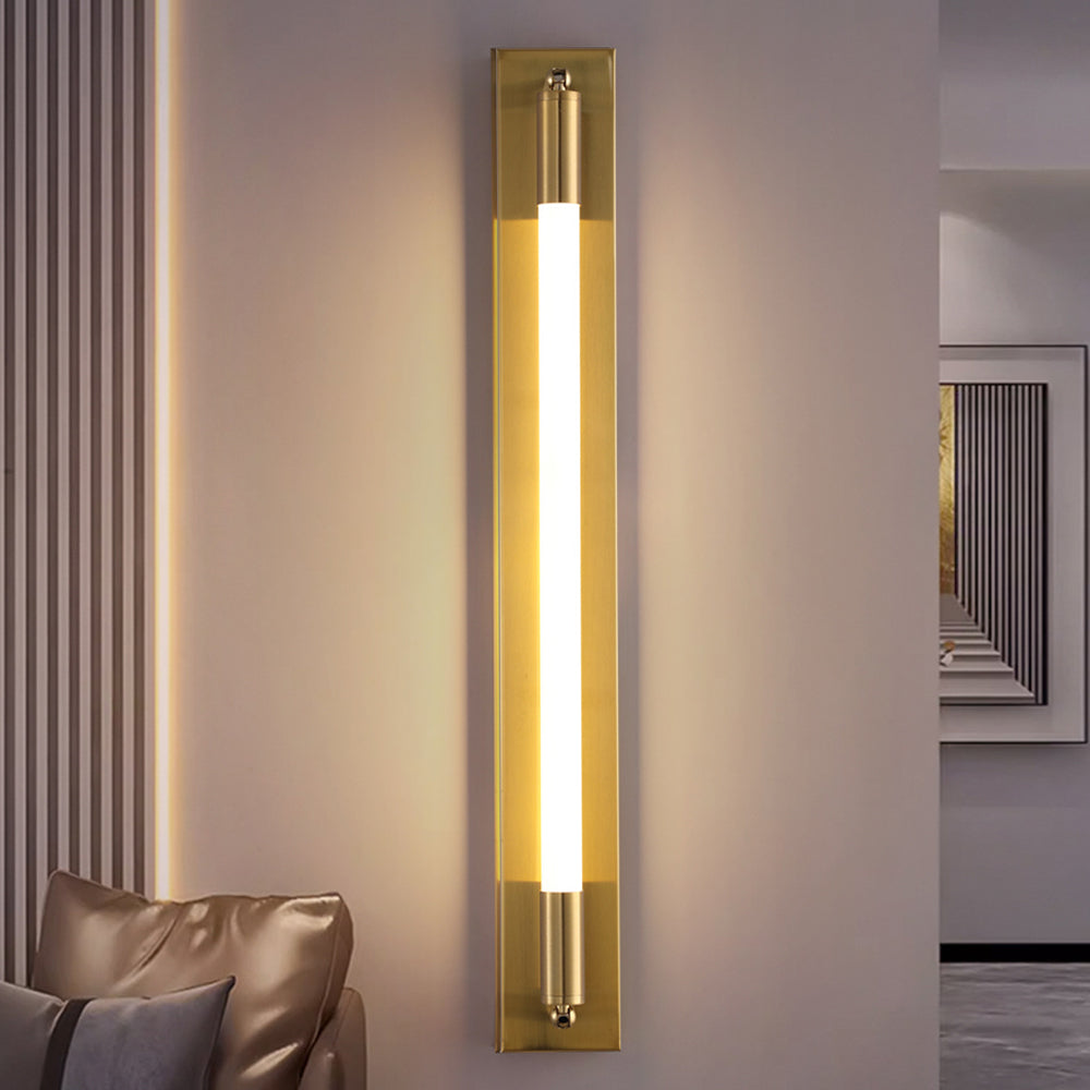 19.68'' Acrylic Tube 1-Light LED Wall Lights Indoor - Black/Gold/Chrome Base