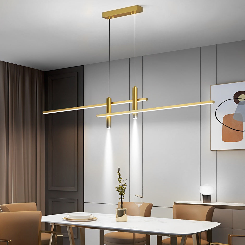 Minimalist Lines 3-Step Dimming Stepless Dimming LED Modern Chandelier
