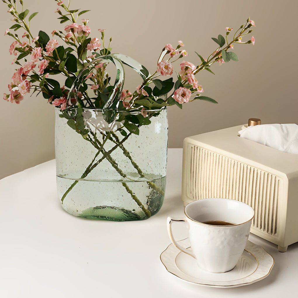 Portable Creative Bubbles Glass Handbag Vase Flower Arrangement Hydroponic