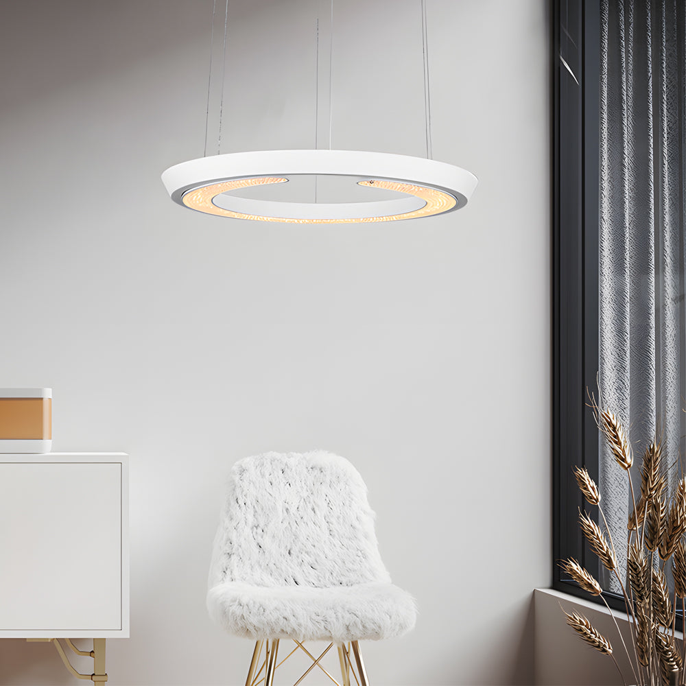 Modern LED Ring-Shaped Pendant Light with Acrylic Shades for Living Room - Dazuma