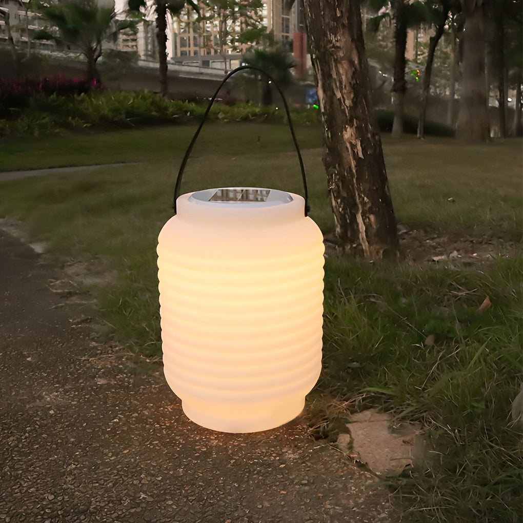 Portable Waterproof Cylinder LED White Solar Camping Lanterns Lights