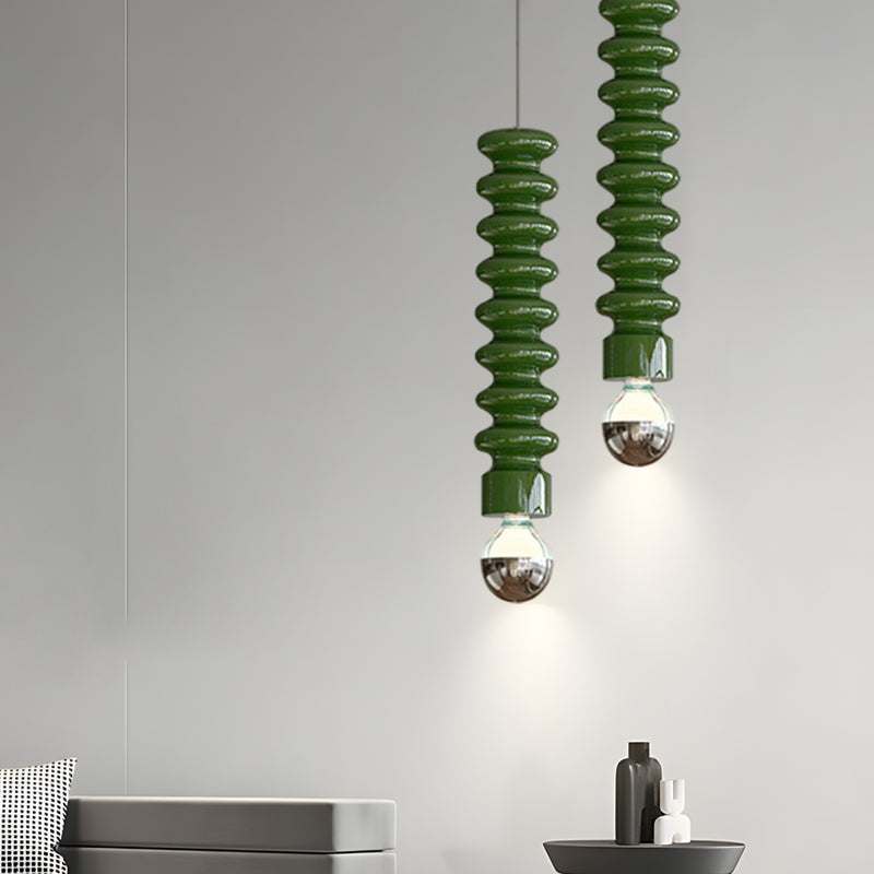 Long Creative Spiral Gourd Metal Semi-Plated Colorful Modern Pendant Lights