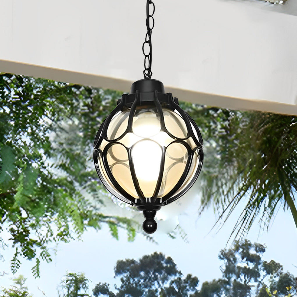 Glass Ball Aluminum Waterproof American Style Outdoor Chandelier Light - Dazuma