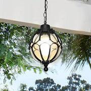 Glass Ball Aluminum Waterproof American Style Outdoor Chandelier Light - Dazuma