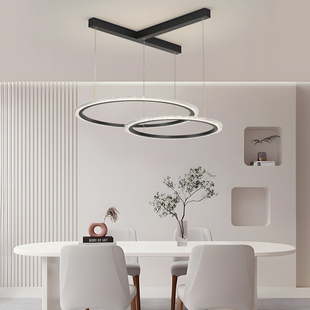2/3 Rings Three Step Dimming Creative Modern Ceiling Lights Fixture Chandelier