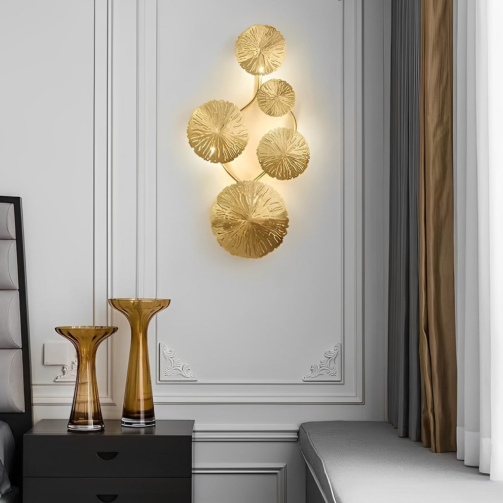 Stainless Steel Lotus Leaves Hollow Modern Decorative Wall Sconces Lighting - Dazuma
