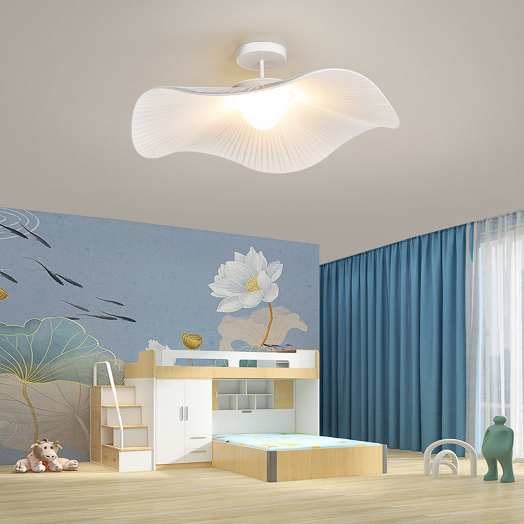 Pleated Fabric Hats Flowers Three Step Dimming Modern Ceiling Lights - Dazuma
