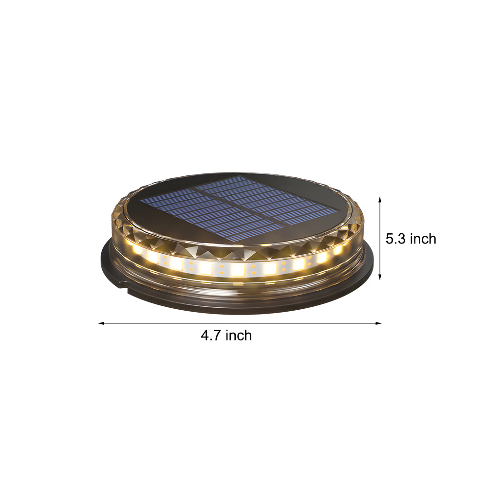 Modern Black LED Outdoor Solar Disc Path Light, 4-Pack