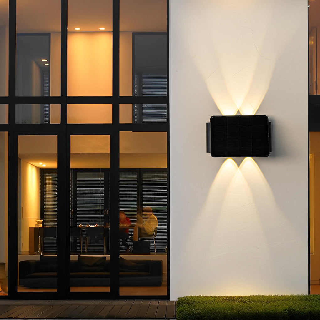 Up and Down Lighting LED Waterproof Black Modern Solar Wall Lights - Dazuma