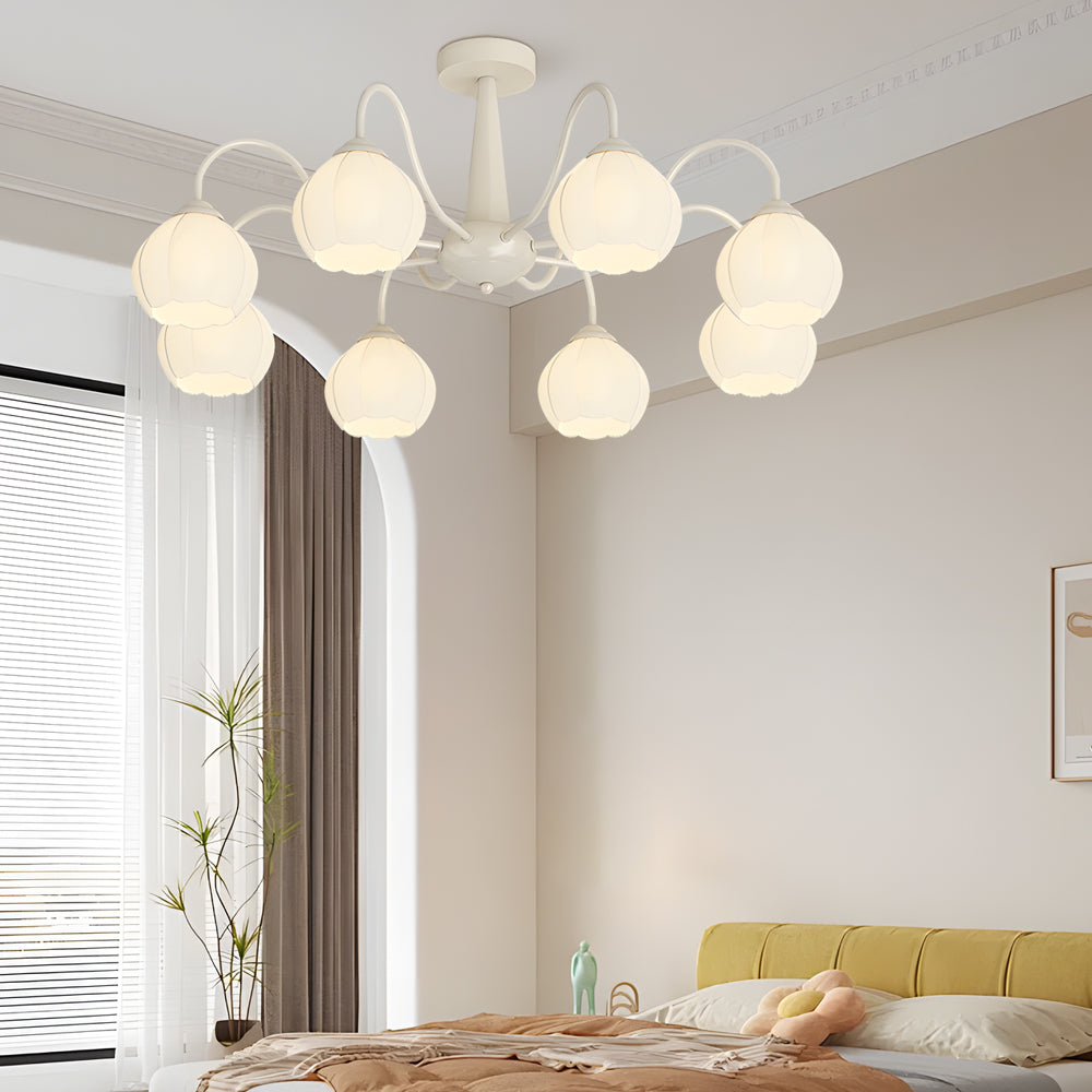 8 Round Flowers Bell Orchid Three Step Dimming Modern Ceiling Lights Fixture