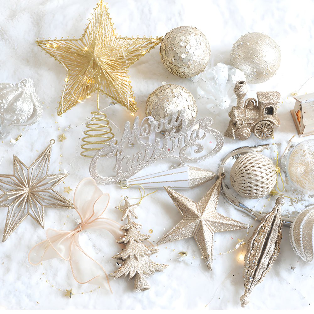 70 PCS Champagne Gold Pendants Accessories Ball Christmas Decoration Set