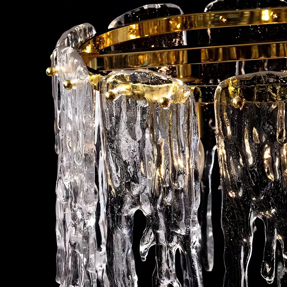 7/10 - Light Luxury Glass Decor Icicles Droplet Crystal Chandelier, 3 - Step Dimming