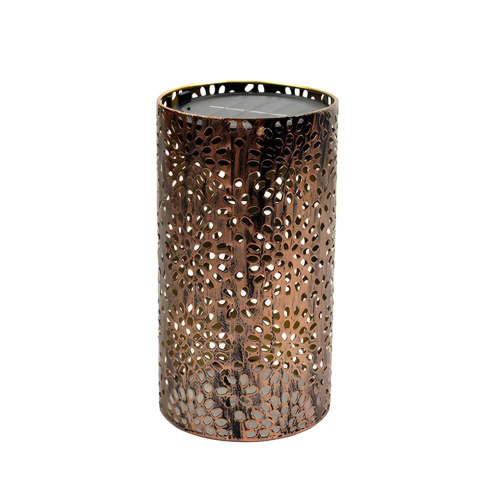 7.3 - Inch H Metal Cut - Out Solar Outdoor Lantern