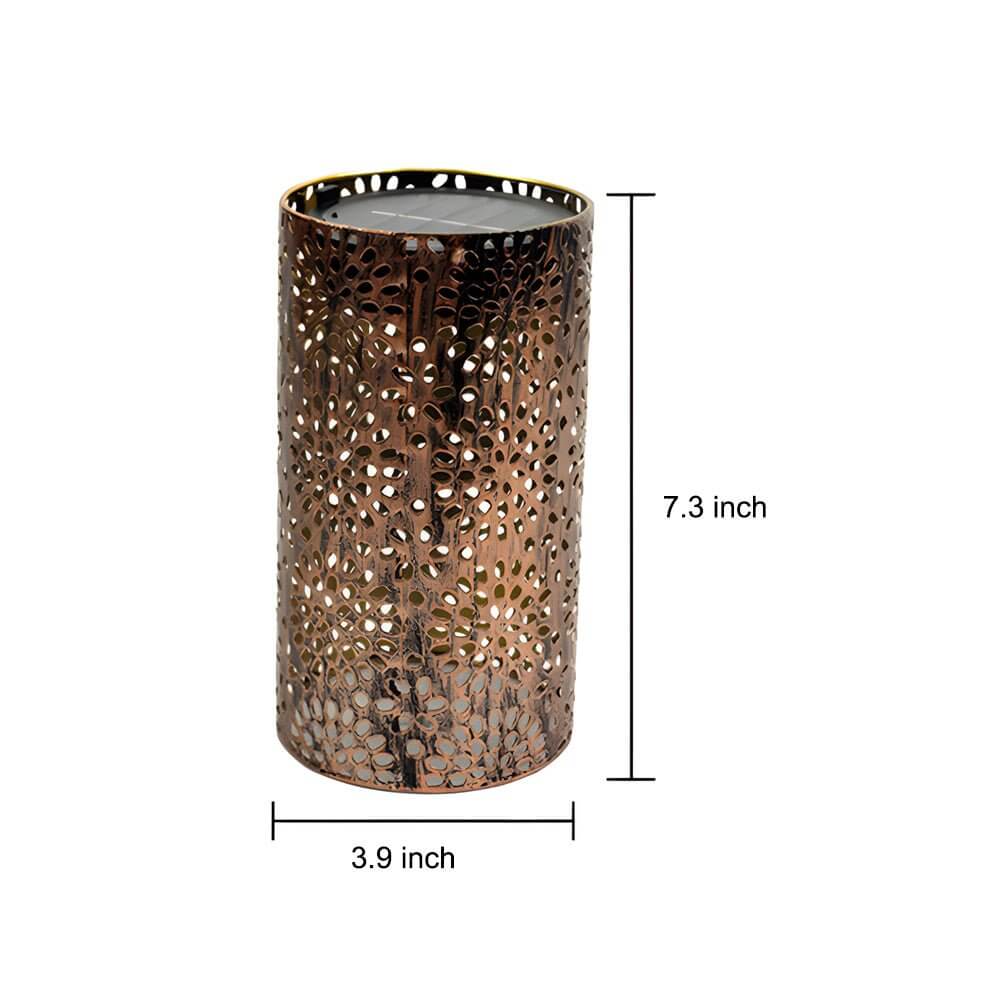 7.3 - Inch H Metal Cut - Out Solar Outdoor Lantern