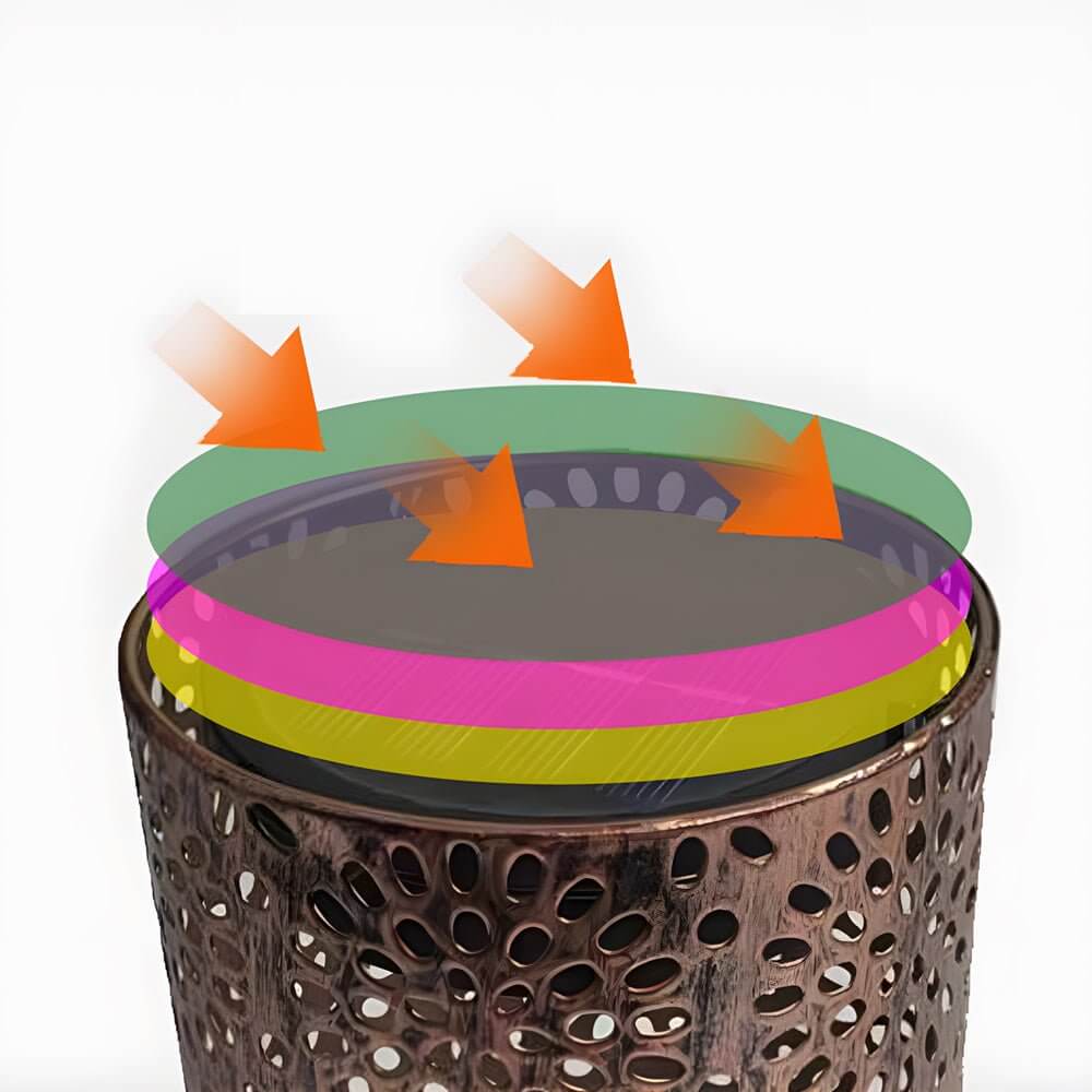 7.3 - Inch H Metal Cut - Out Solar Outdoor Lantern