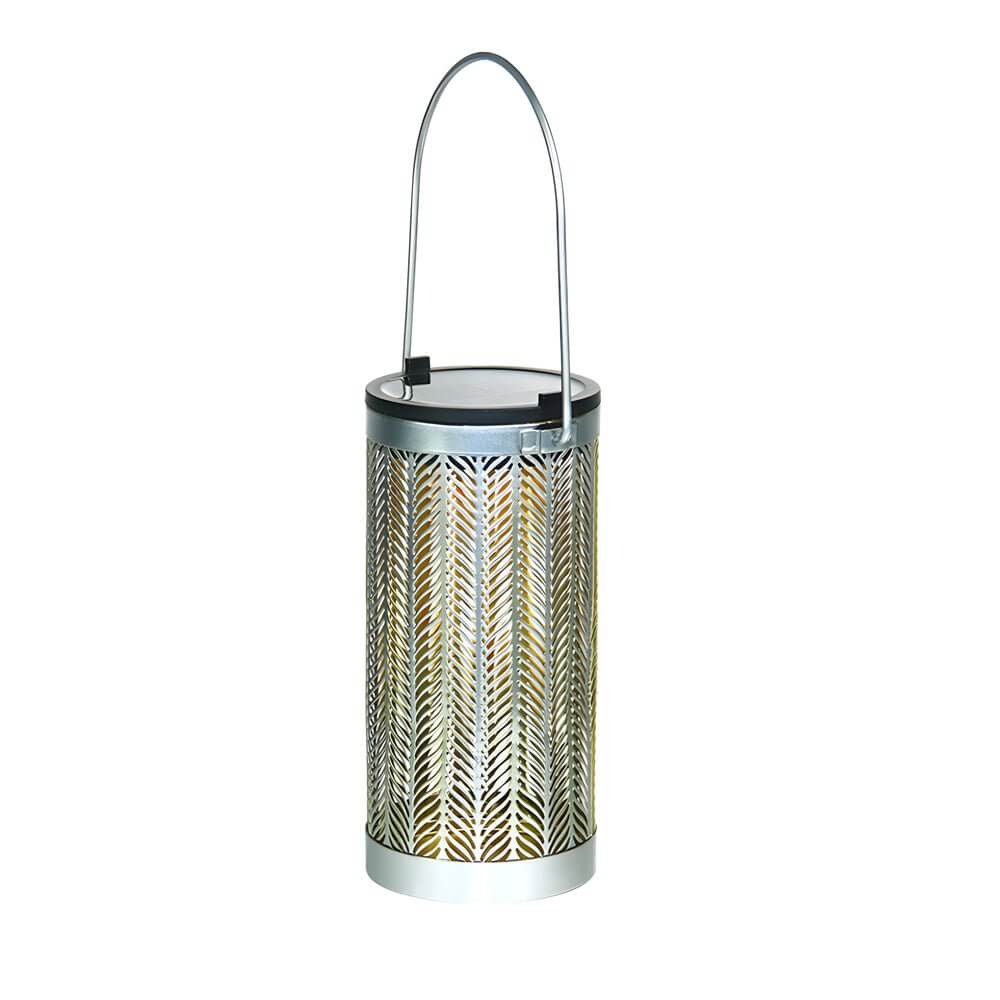 7.3 - Inch H Metal Cutout Solar Portable Hanging Lantern