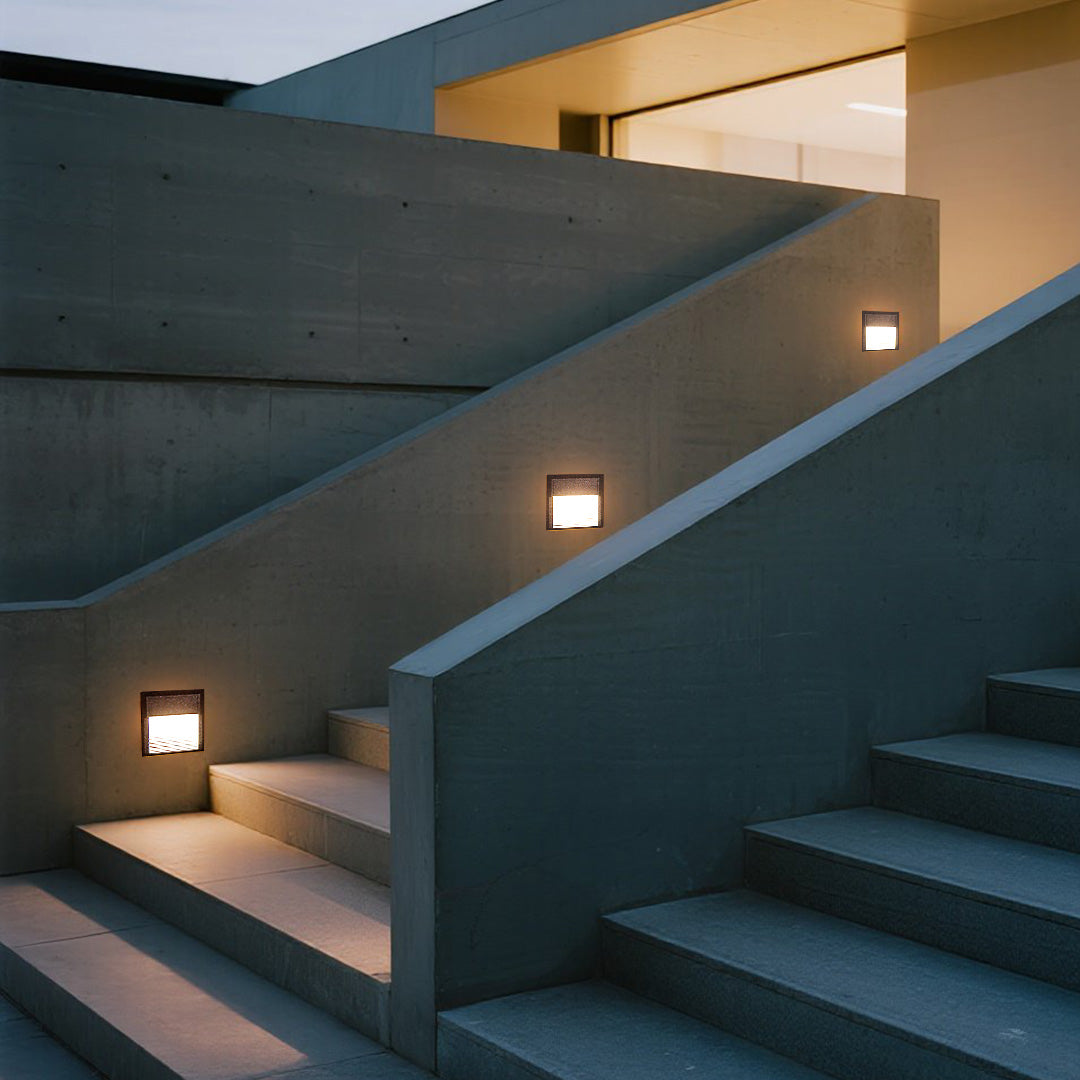 Geometric LED Outdoor Step Lights Minimalist Style