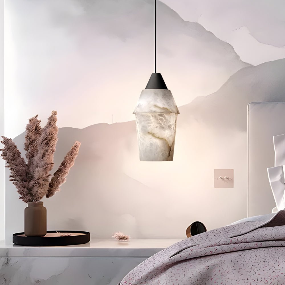 7.87 In. H Alabaster Pendant Light - 1 - Light Kitchen Island Lighting