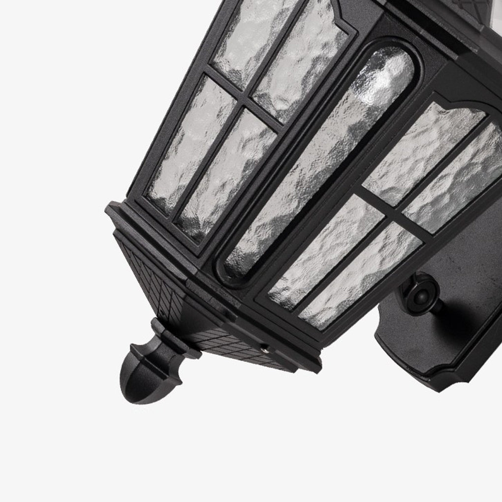 Retro Waterproof LED Aluminum Black Vintage Solar Outdoor Wall Light
