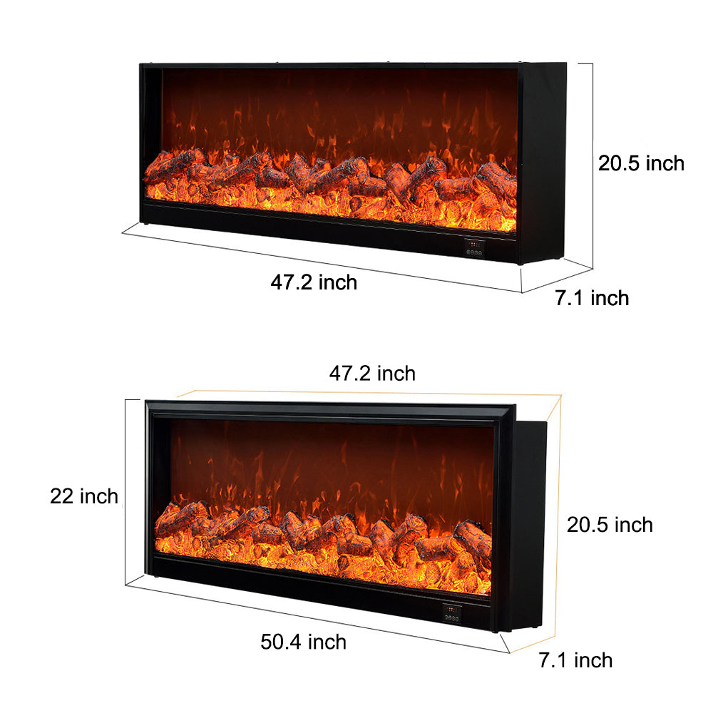 Simulated Firewood Flame Heating Decorative Recessed Fireplace Light