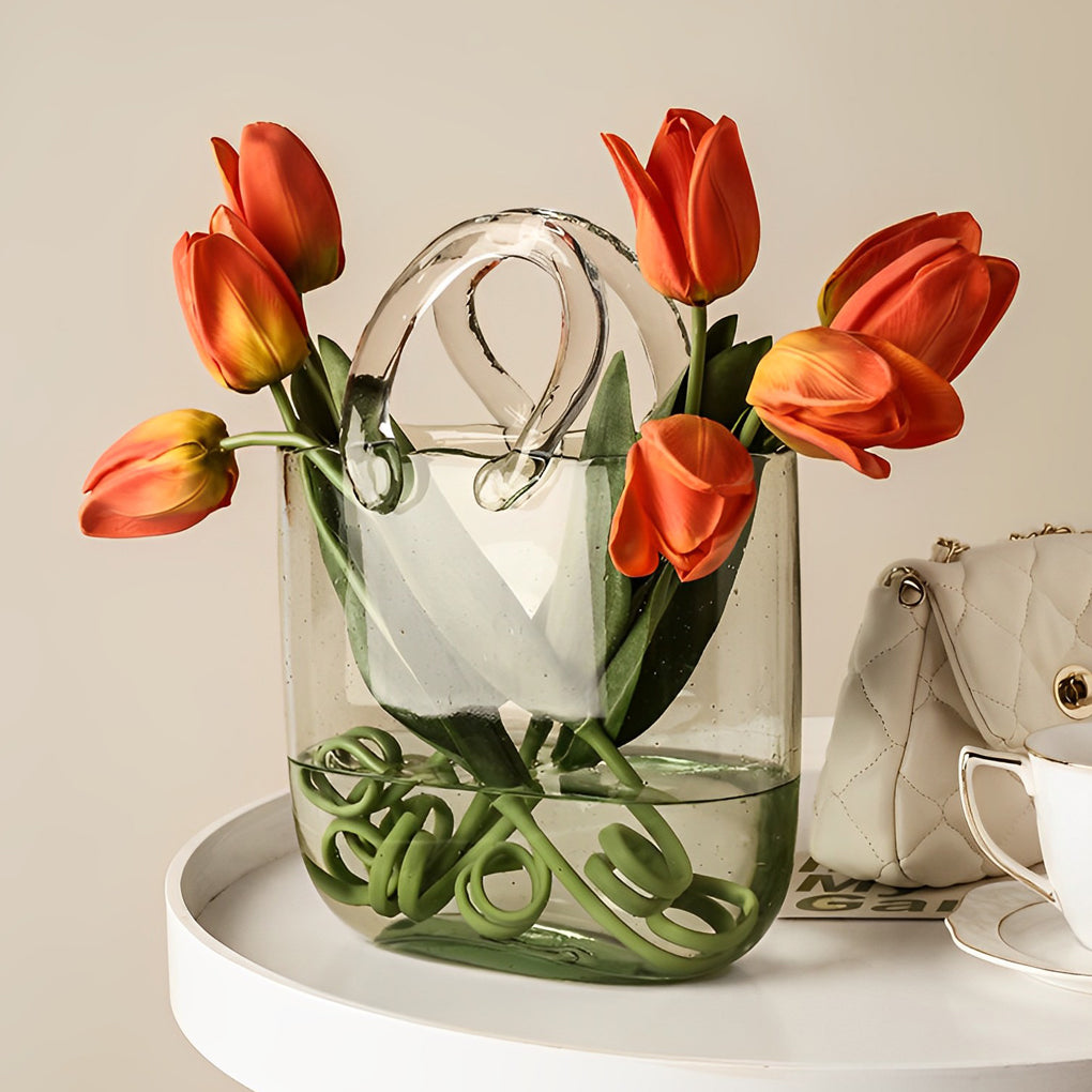 Portable Creative Bubbles Glass Handbag Vase Flower Arrangement Hydroponic - Dazuma