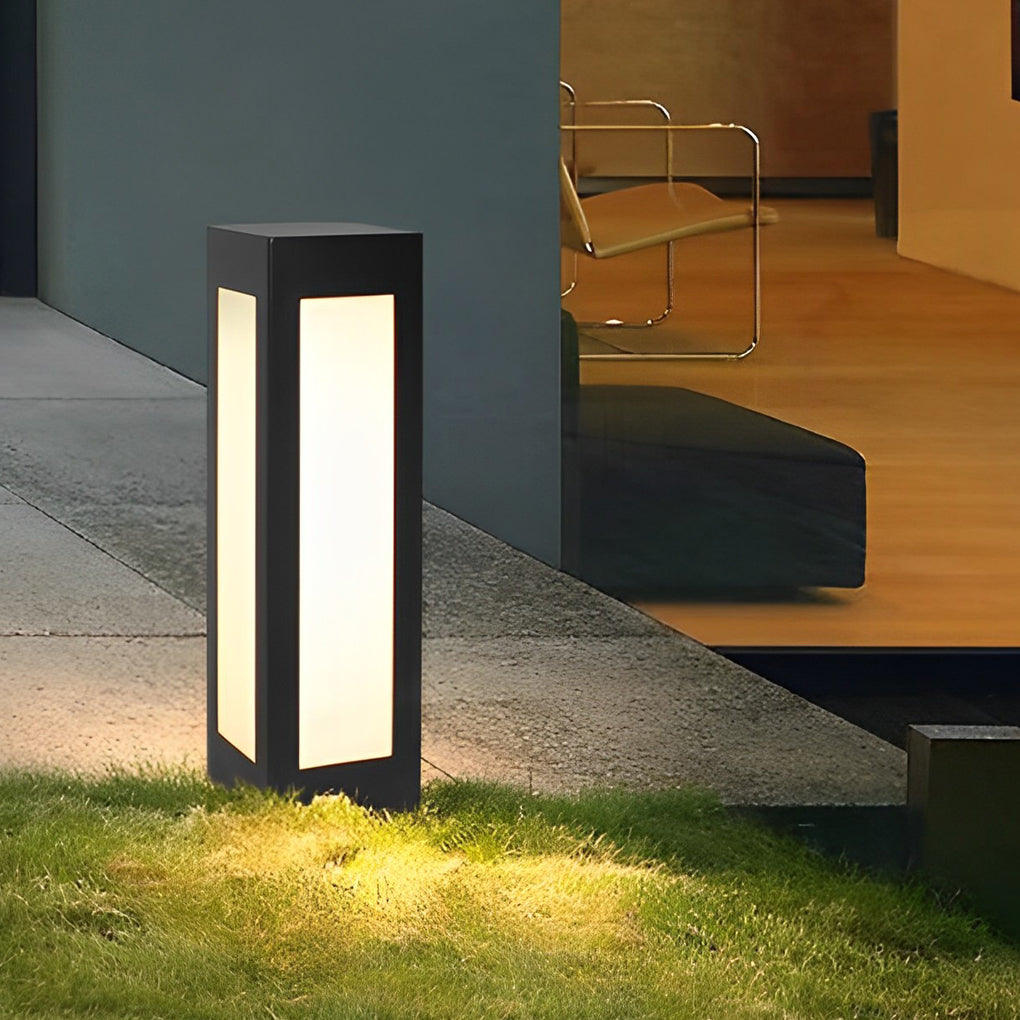 Rectangular Waterproof LED Black Modern Automatic Solar Outdoor Lights