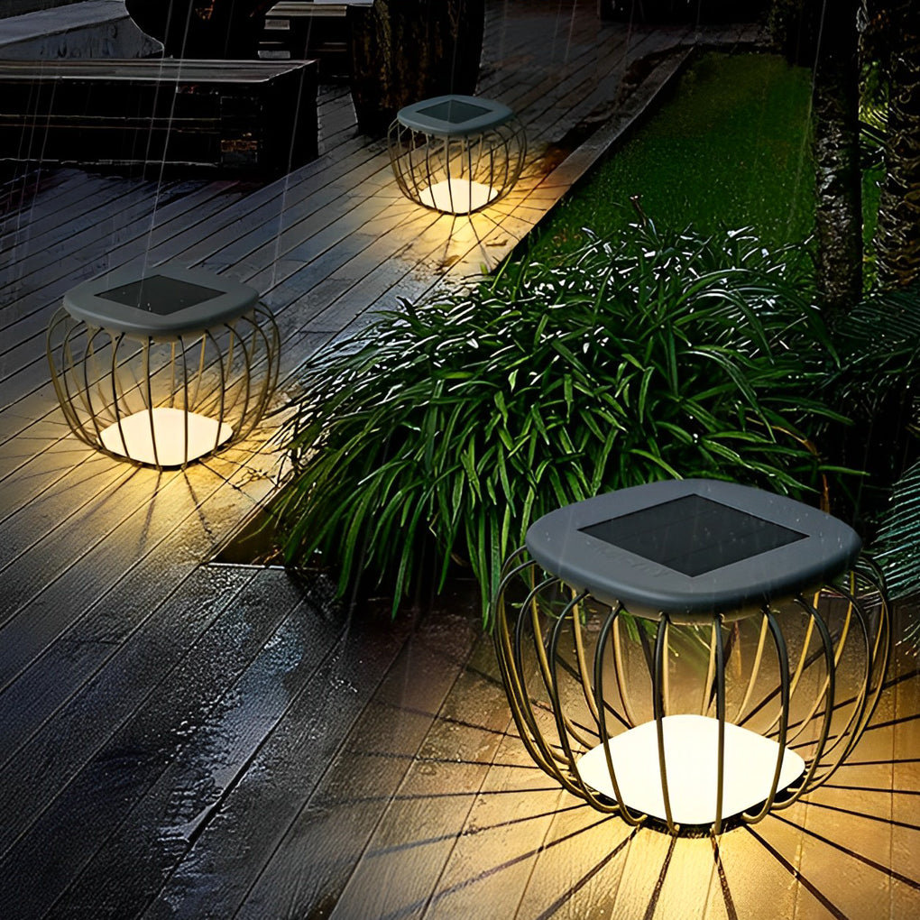 Waterproof Table Chair LED Modern Solar Outdoor Lanterns Floor Lamp