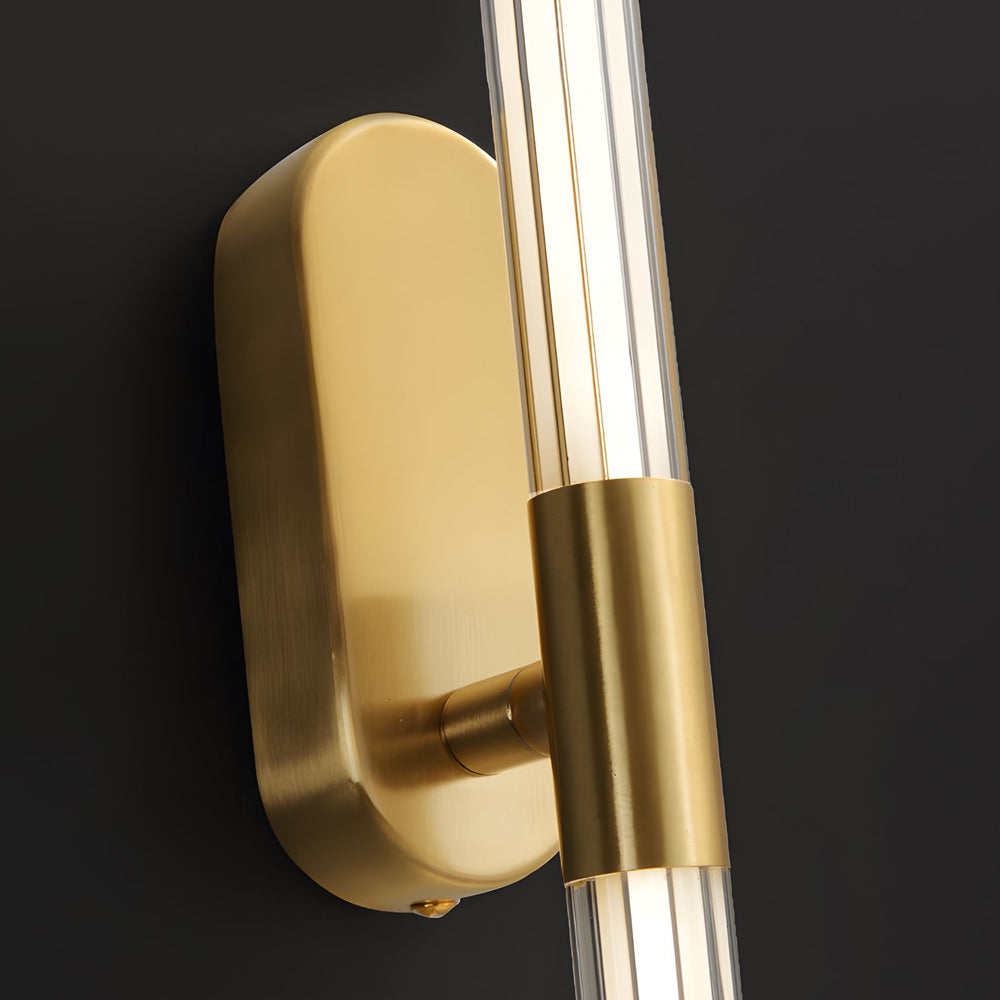 Acrylic Tube Tall Linear Wall Semi-Flush Mount Sconce