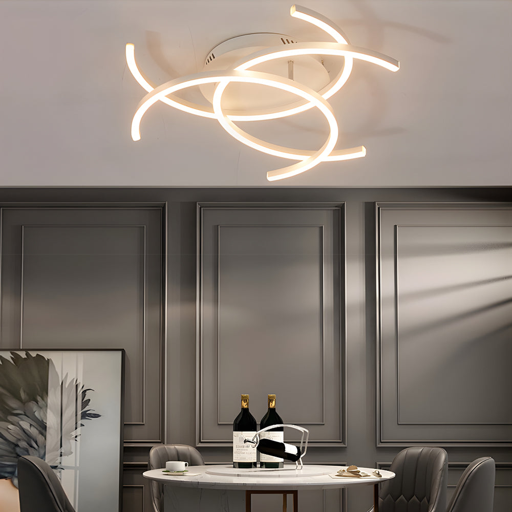 Personality Lines LED Dimmable with Remote Control Modern Ceiling Light Fixture - Dazuma