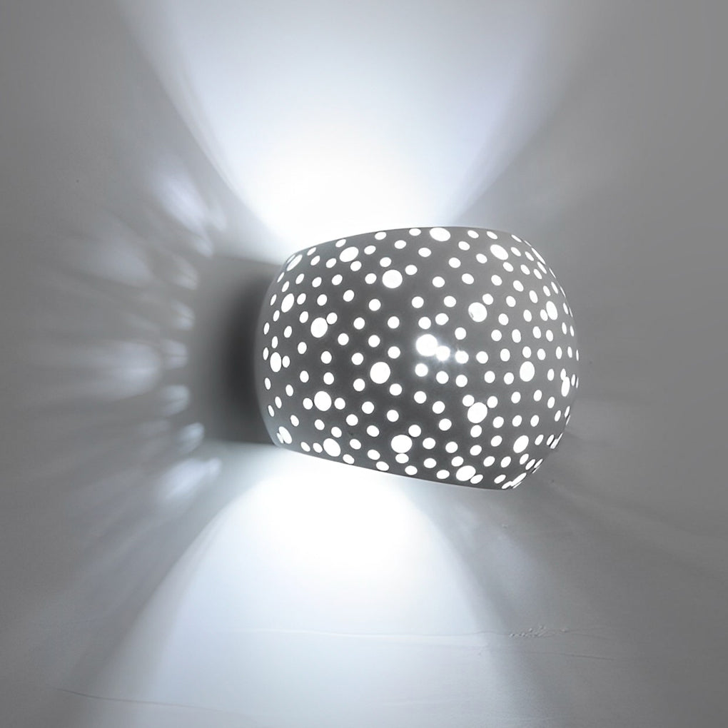 Round Creative Hollow LED up and down Lighting White Nordic Wall Lamp