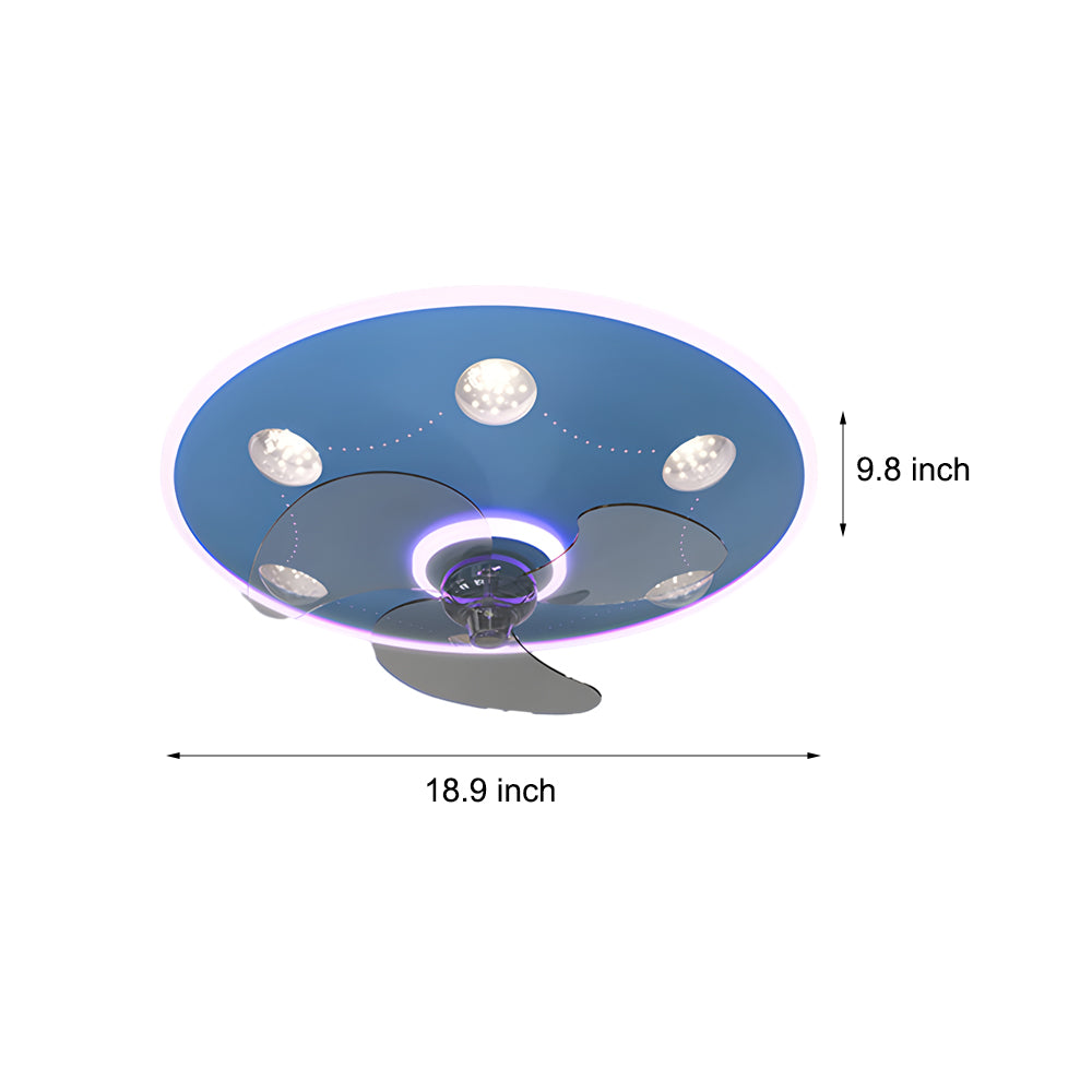 Round Acrylic Creative Three Step Dimming Modern Ceiling Fan and Light