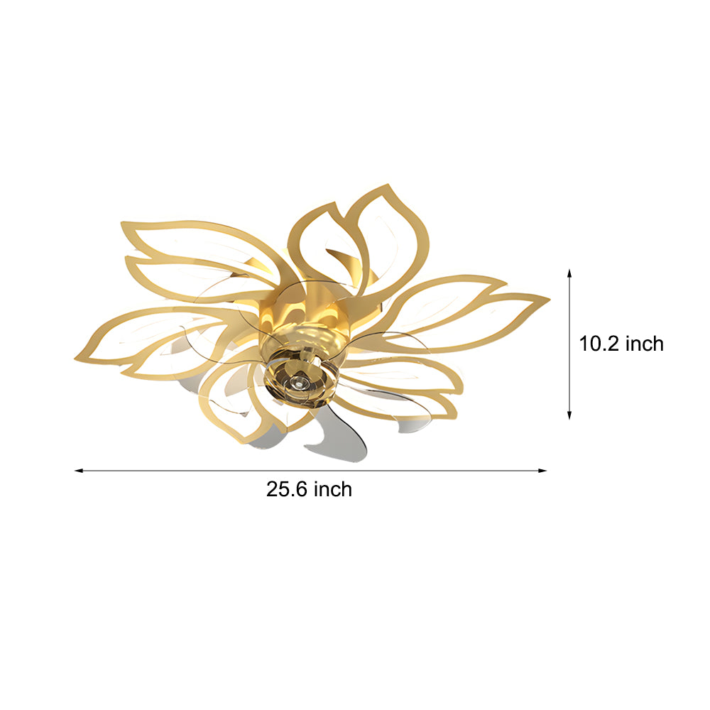 Simple Flowers 3 Step Dimming Modern Low Profile Ceiling Fan with Lights