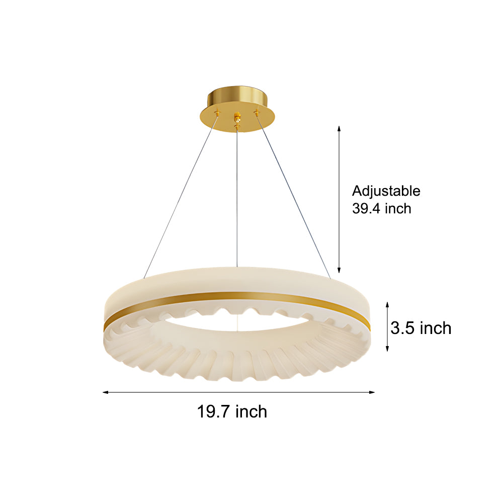 Simple Circle Clouds Ring Three Step Dimming LED Modern Chandelier