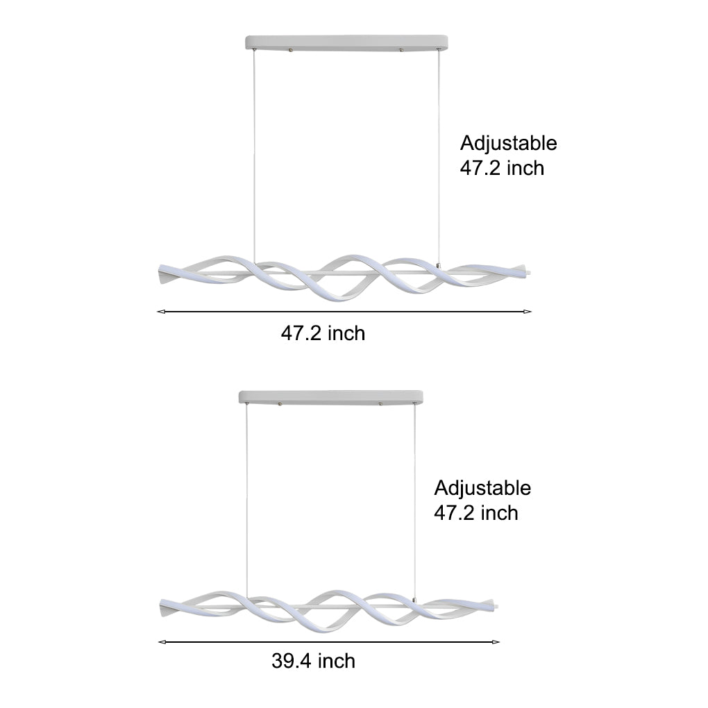 Modern Spiral-shaped White Dimmable LED Chandeliers