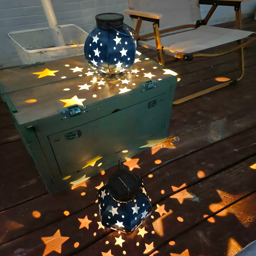 Waterproof Creative LED Stars Projection Portable Solar Outdoor Lanterns - Dazuma
