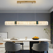Rectangular Long Strip Stepless Dimming Crystal Dining Room Chandeliers - Dazuma