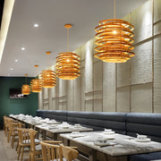 16'' Round Bamboo Pendant Light Farmhouse Pendant Light Living Room Lighting - Dazuma