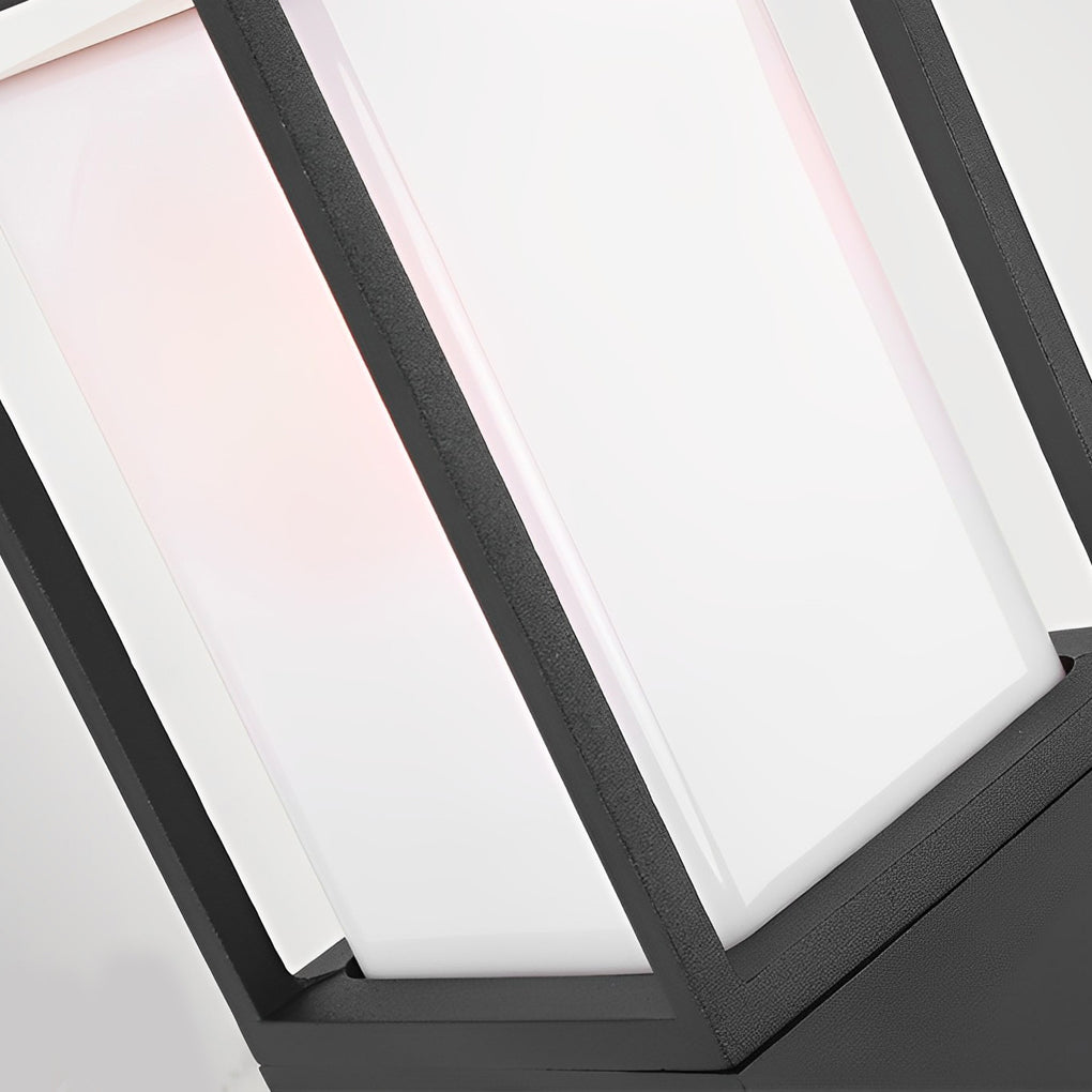 31.49 Inch High Black Aluminum Bollard Path Lights Elegant Square Outdoor Lighting